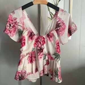 Express Pink Floral Blouse